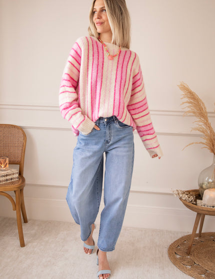 Pullover - Mood Booster - Beige/Rosa