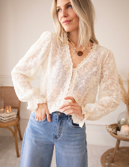 Douce Fleur Beige - Blouse