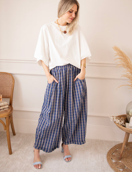 Candy Check Dark Blue - Broek