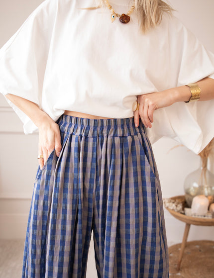 Candy Check Dark Blue - Broek