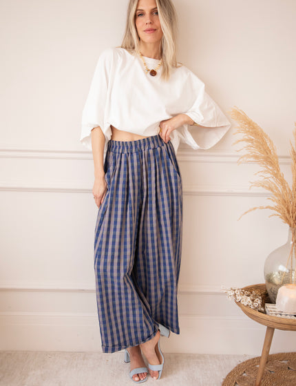 Candy Check Dark Blue - Broek