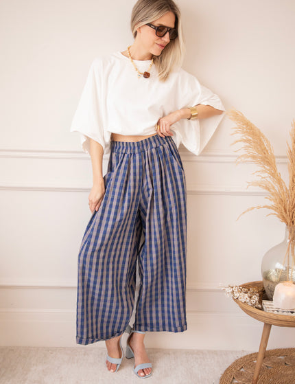 Candy Check Dark Blue - Broek