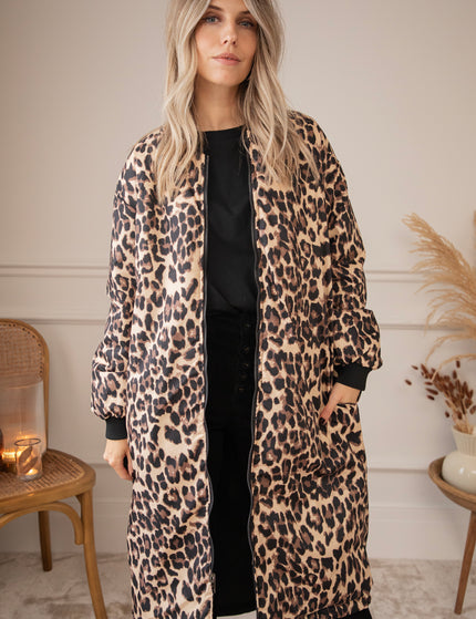 Long Bomber Reversible Black/Leo - Coat