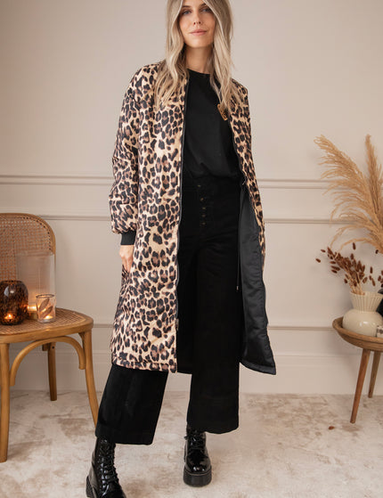 Long Bomber Reversible Black/Leo - Coat