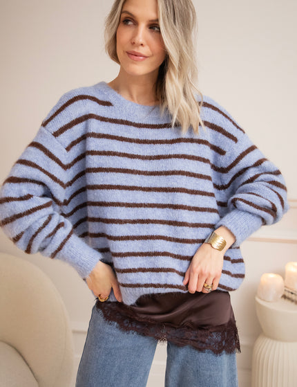 Samantha Stripe Blue/Brown - Sweater