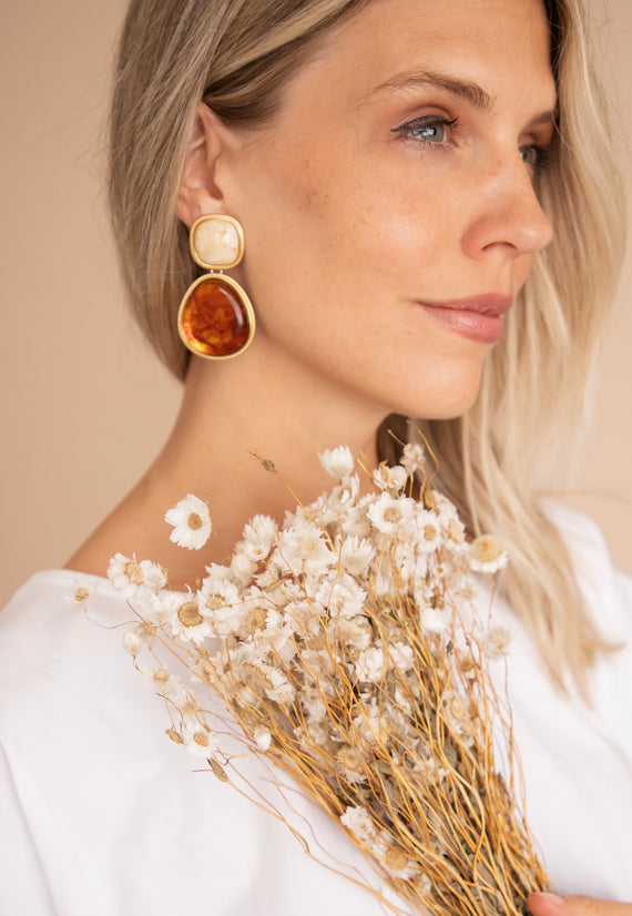 Lunara Beige/Brown - Earrings