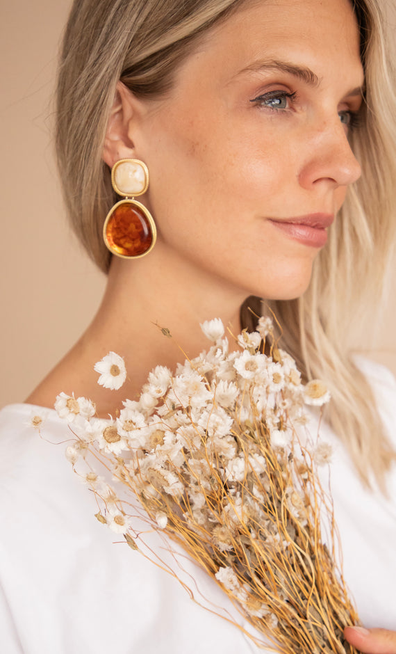 Lunara Beige/Brown - Earrings