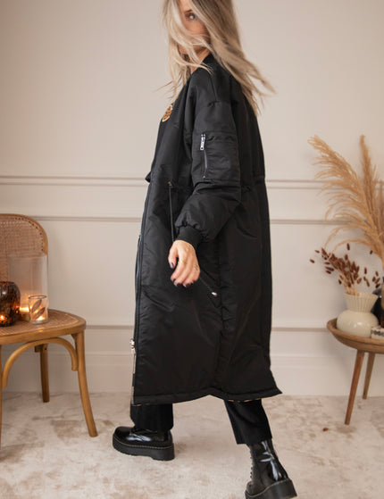 Long Bomber Reversible Black/Leo - Coat