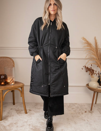 Long Bomber Reversible Black/Leo - Coat