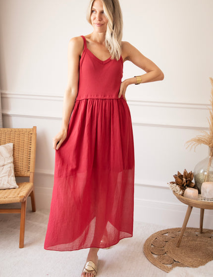 Soraya Strap Raspberry - Maxi Jurk