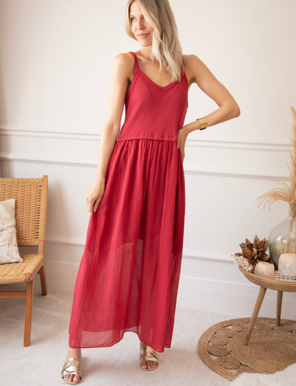 Soraya Strap Raspberry - Maxi Jurk