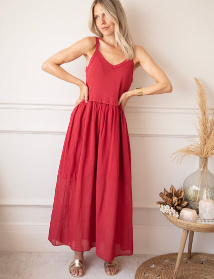 Soraya Strap Raspberry - Maxi Jurk