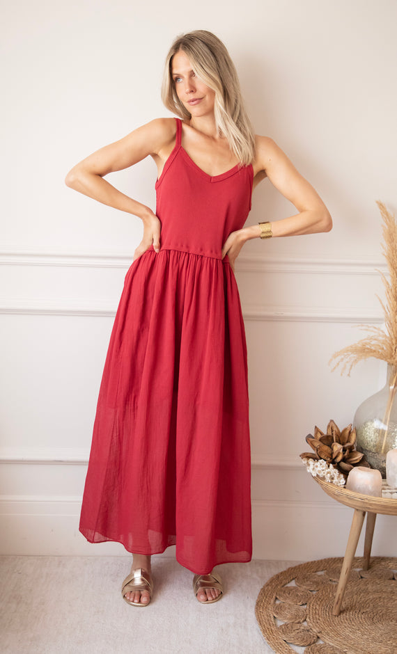 Soraya Strap Raspberry - Maxi Jurk