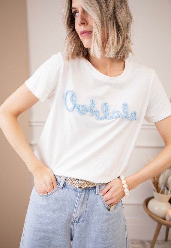 Oohlala White/Blue - T-Shirt