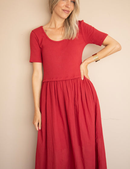 Soraya Short Sleeve Raspberry - Maxi Jurk