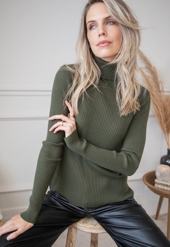 Maxime Turtle Neck Kaki - Sweater