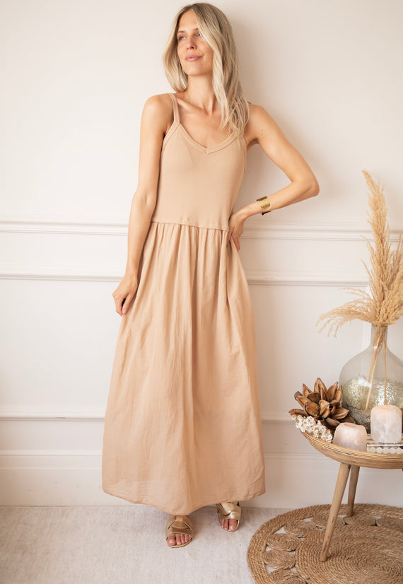 Soraya Strap Beige - Maxi Jurk
