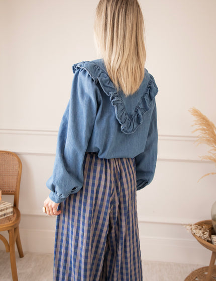 Jeany Ruche Blue - Blouse 