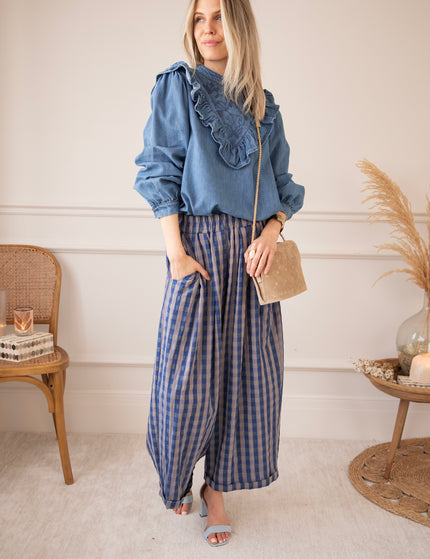 Jeany Ruche Blue - Blouse 