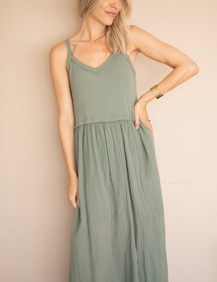 Soraya Strap Kaki - Maxi Jurk