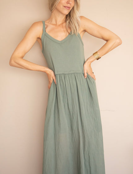 Soraya Strap Kaki - Maxi Jurk