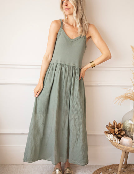 Soraya Strap Kaki - Maxi Jurk