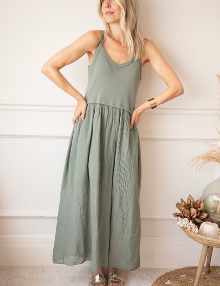 Soraya Strap Kaki - Maxi Jurk