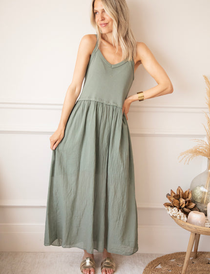 Soraya Strap Kaki - Maxi Jurk