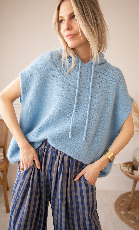 Sleeveless Ease Blue - Trui