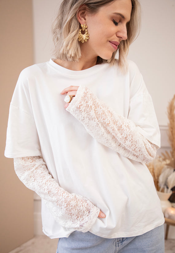 Base & Lace Off White - Longsleeve