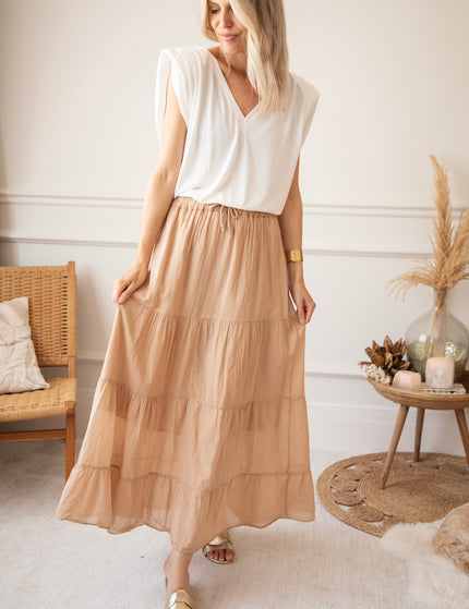 Soraya Beige - Maxi Rok