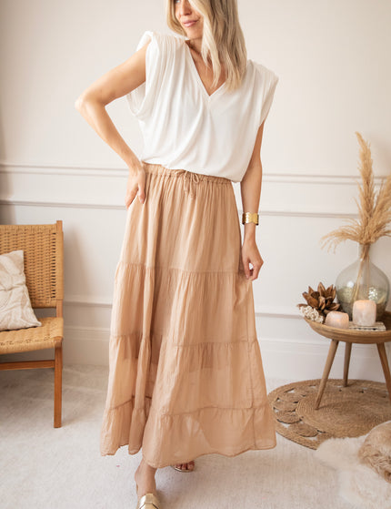 Soraya Beige - Maxi Rok