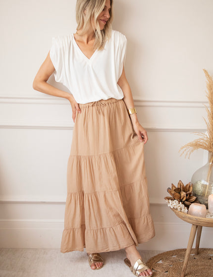 Soraya Beige - Maxi Rok