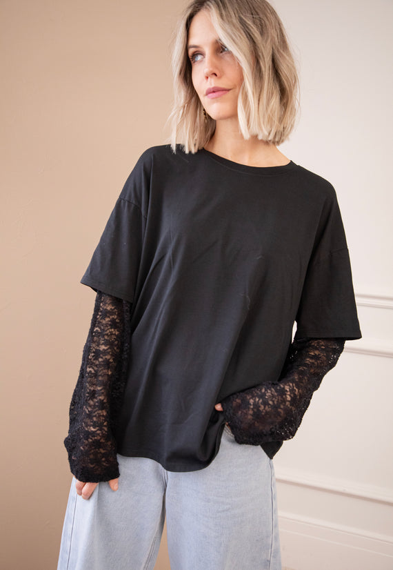 Base & Lace Black - Longsleeve