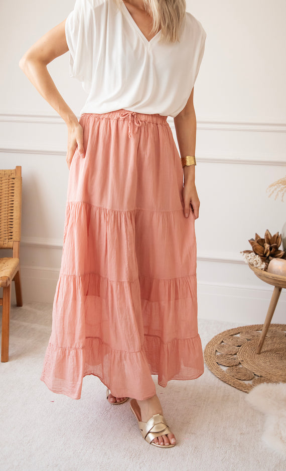 Soraya Powder Pink - Maxi Rok