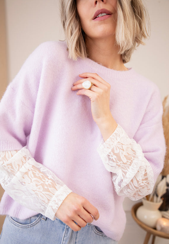 Lina Lace Knit Lila - Sweater