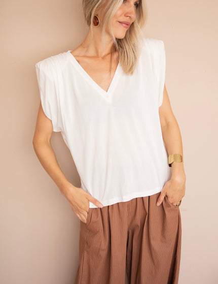 Elly Epaulettes White - Top