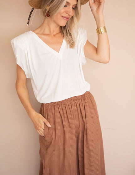 Elly Epaulettes White - Top