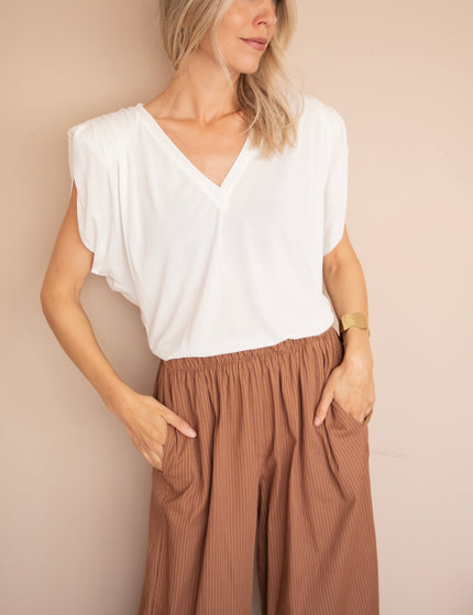 Elly Epaulettes White - Top
