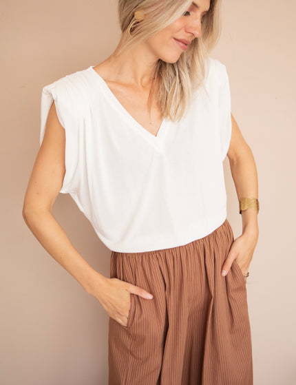 Elly Epaulettes White - Top
