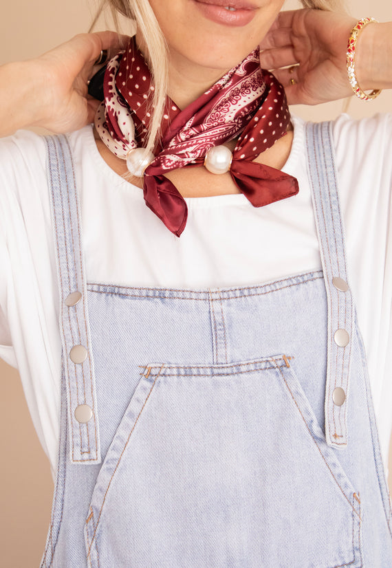 Pearly Paisley Bordeaux - Scarf