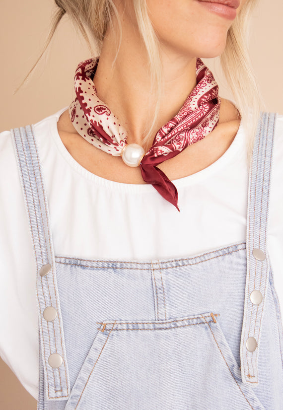 Pearly Paisley Bordeaux - Scarf