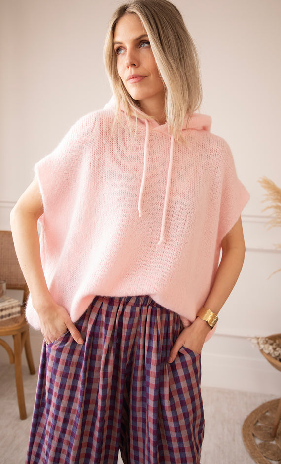 Sleeveless Ease Baby Pink - Trui