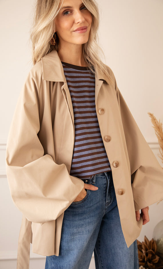 Tie The Trench Soft Taupe - Jacket