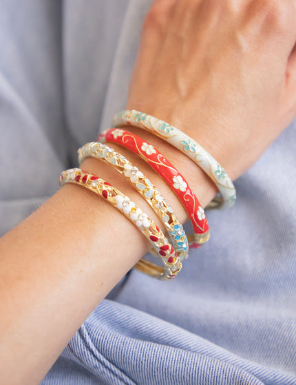 Bloom Bangle Bordeaux/White - Bracelet