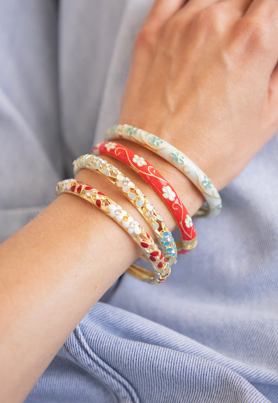 Bloom Bangle Red/White - Bracelet
