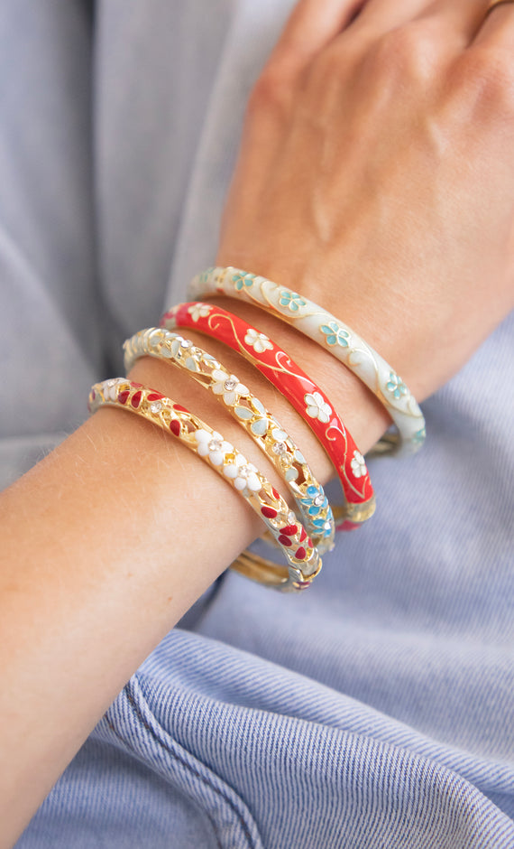 Bloom Bangle Red/White - Bracelet