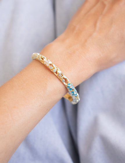 Bloom Bangle Soft Blue/White - Bracelet