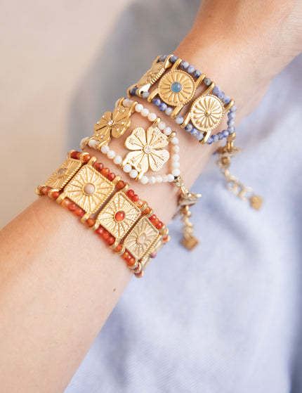Armband - Precious Squares - Bordeaux/Gold