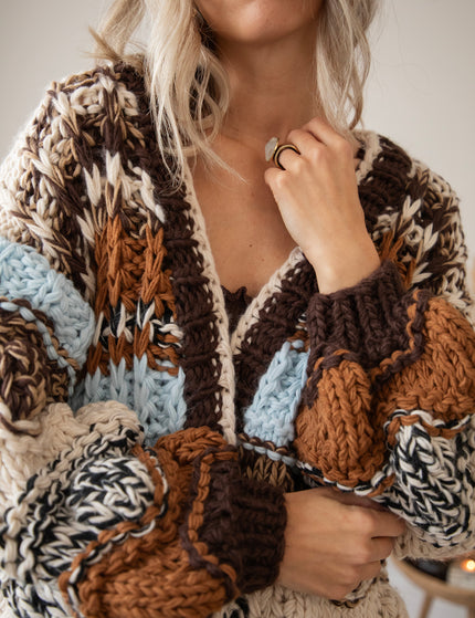 Chunky Shades Brown/Beige - Cardigan